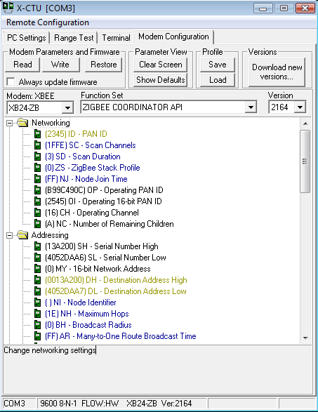 Setting ID, DH, and DL in X-CTU