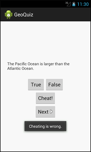 QuizActivity knows if you’ve been cheating
