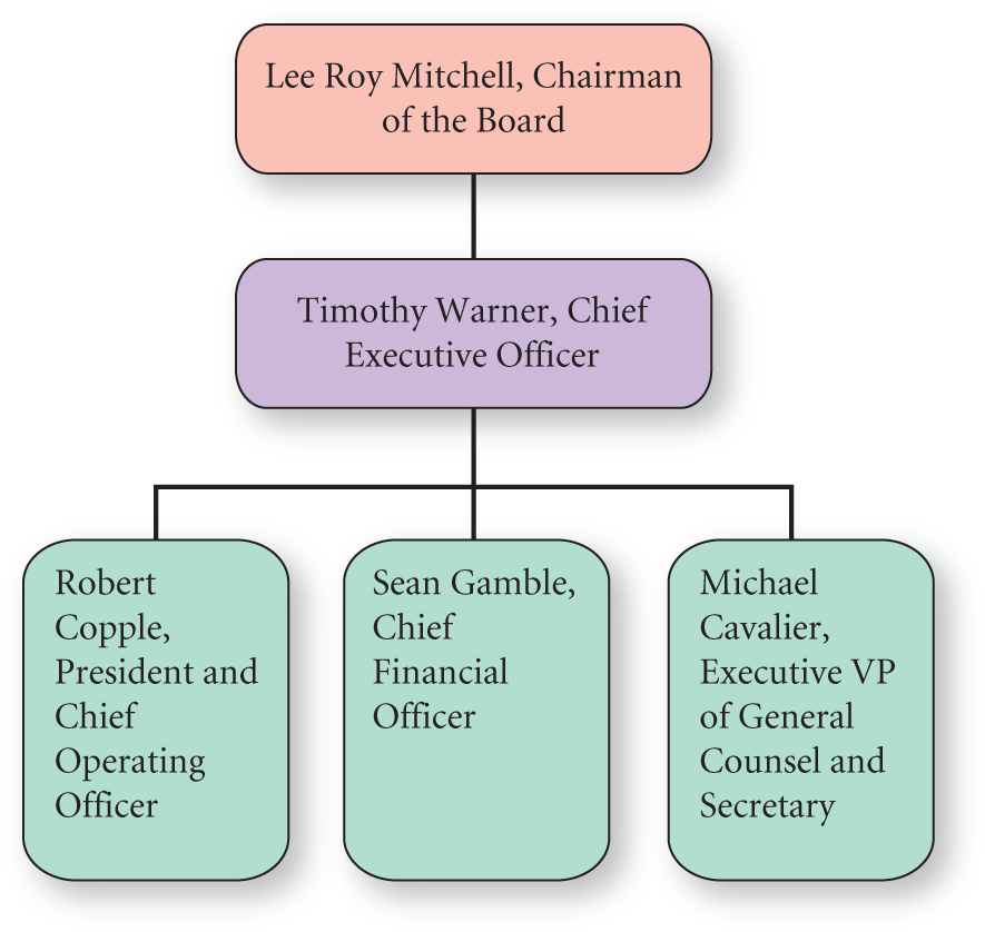 A tree diagram shows Cinemark&#x2019;s organizational chart.