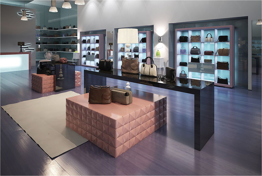 Photo of the interior of a Coach purse store