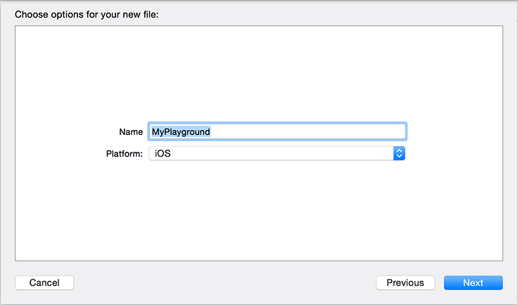 Screenshot illustrating configuring a playground in Xcode.