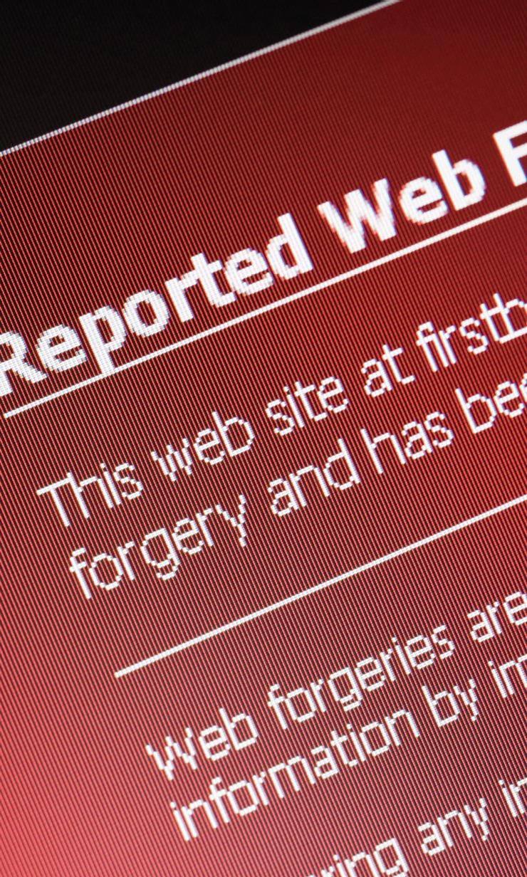 A screenshot of a reported web forgery window on a computer screen.