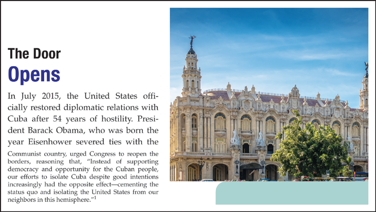An example of the chapter opening cases feature. This example discusses the relationship between Cuba and the U S.