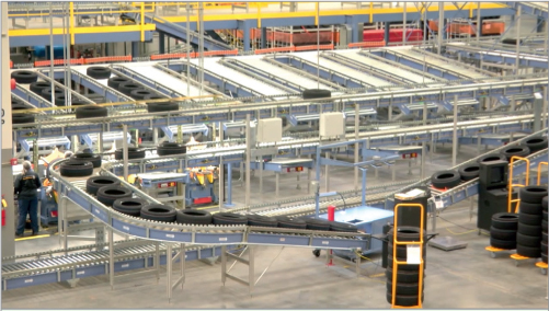 A photo shows the production unit of a tire manufacturing company.