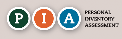 Photo shows a logo P I A marked in differently colored circles, representing Personal Inventory Assistant.