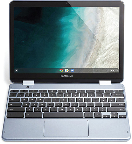 Photograph shows a Samsung laptop.