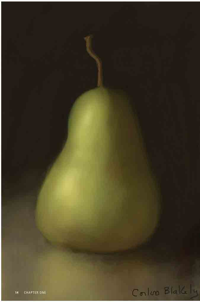 Pear BY CORLISS BLAKELY Artist Vermont, USA Established artist and seventh-generation Vermonter, Corliss paints still life and Vermont landscapes in a classically realistic style. Corliss received her formal art training in Boston. While there she studied at Vesper George Art School and the Museum School of Fine Art. Corliss Blakely has translated her expertise in oils to the iPhone, and using the app âBrushesâ, teaches us the subtleties in creating her luminous still lifes.