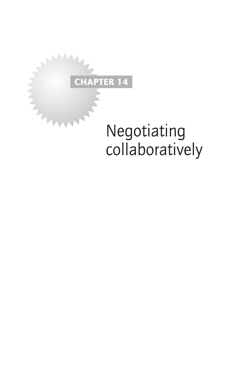Chapter 14: Negotiating collaboratively