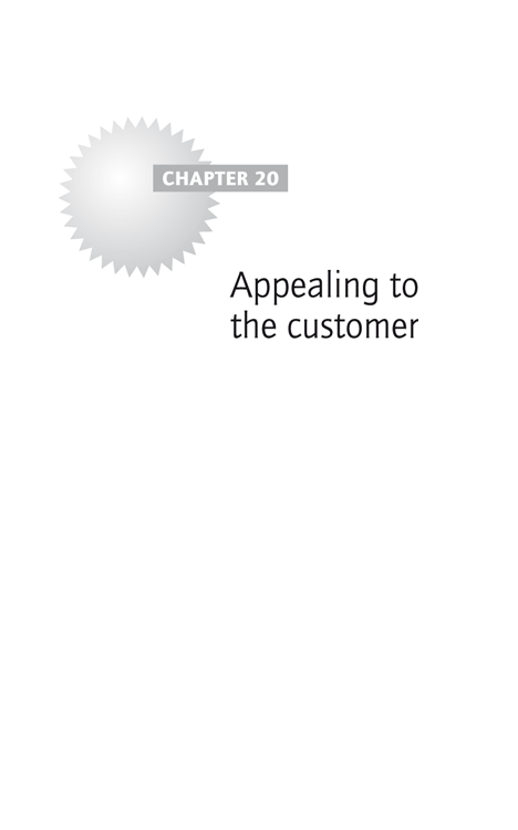 Chapter 20: Appealing to the customer