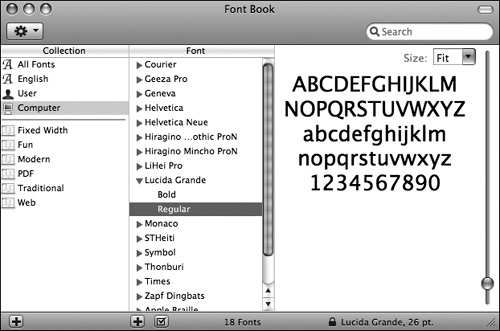 Font Book offers an easy-to-use interface for managing and previewing fonts.