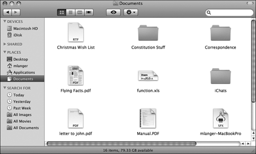 Here’s a window in icon view, ...