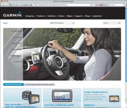 The Garmin corporate Web site.