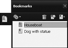 Bookmarks make up a clickable table of contents that resides in the Bookmarks pane.