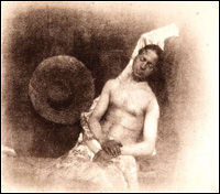 Self Portrait as a Drowned Man, 1840, Hippolyte Bayard, combination print.