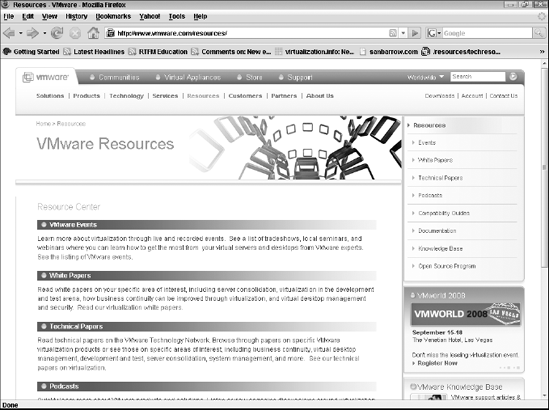 VMware Resources page.