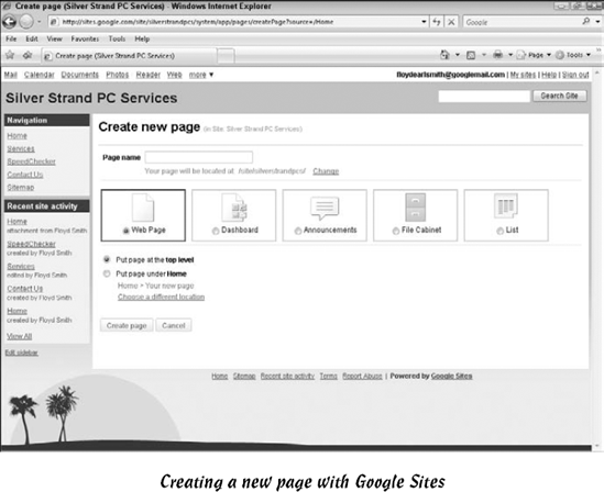 Creating a Web Site with Google Sites