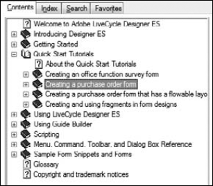 Open the Help document and expand the list of Quick Start Tutorials to see the tutorial samples.