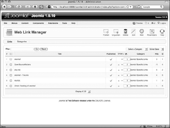 The Web Link Manager.