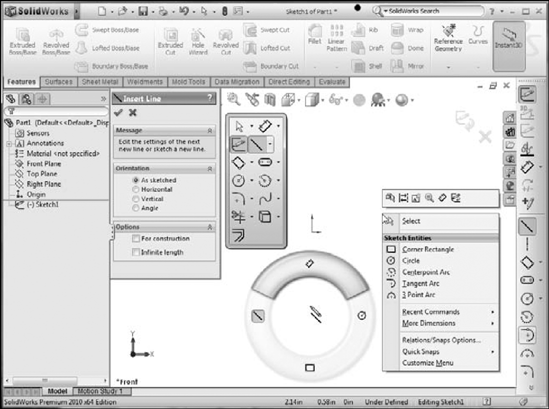 Elements of the SolidWorks interface