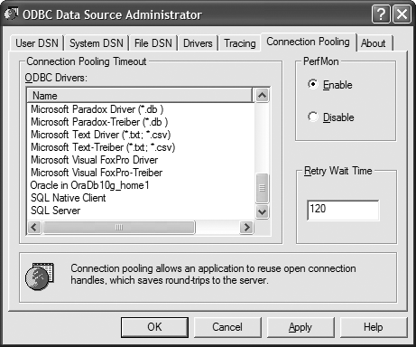 ODBC Data Source Administrator dialog