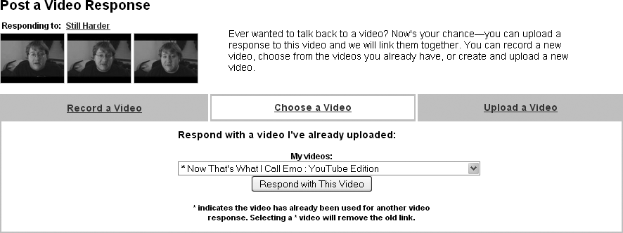 Video Responses - YouTube: An Insider's Guide to Climbing the Charts [Book]
