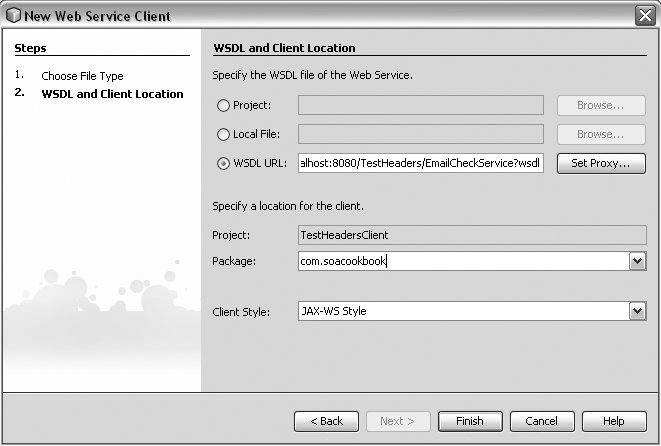 NetBeans 6 Web Service Client Wizard