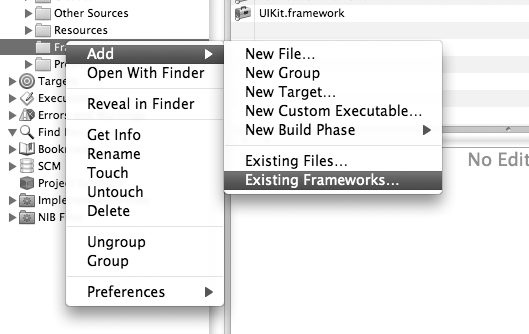 Adding an existing framework in Xcode