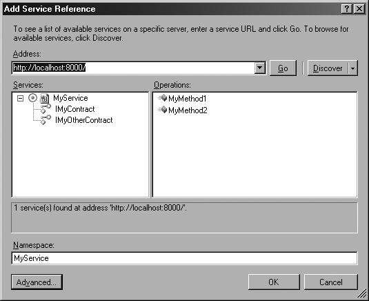 Generating a proxy using Visual Studio 2008