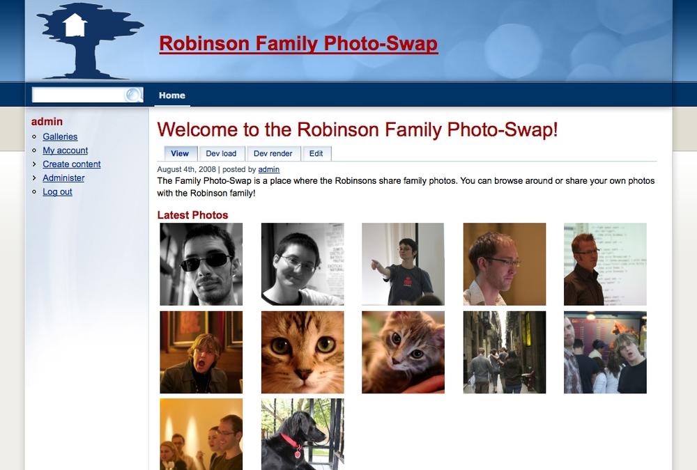 The Robinsons’ photo gallery website
