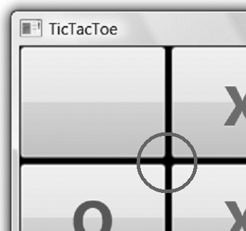 Tic-tac-toe boards don't have rounded insets!