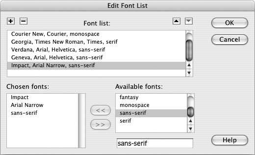 You can easily make your own set of custom fonts for your Web pages. Just be aware that the fonts will show up only when a visitor who views your site also has the same fonts installed on her computer (see for details).
