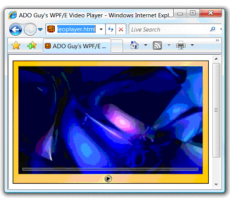 Silverlight runs in Internet Explorer (shown here on Windows Vista)