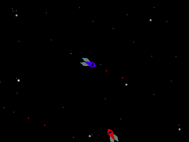 A screen shot of Space Game! in action.