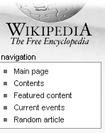 The âRandom articleâ link. Click this to go to one of the about two million articles in Wikipedia.