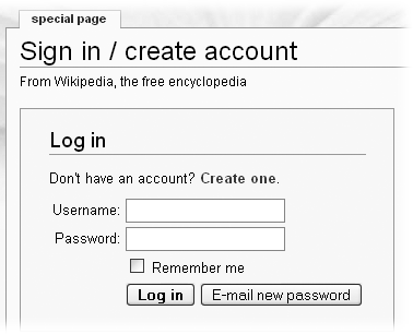 Wikipediaâs standard sign-in screen includes a âCreate oneâ link for you to create an account and get yourself a user name.