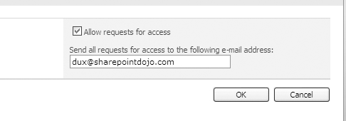 Manage Access Request page