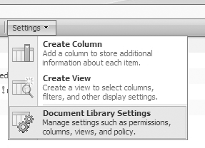 Document Library Settings