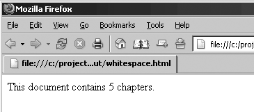 HTML normalizes whitespace before displaying a document