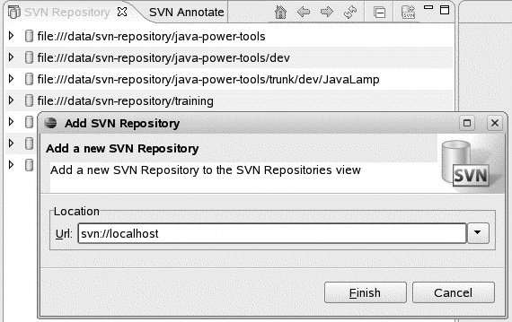 Adding a new Subversion repository