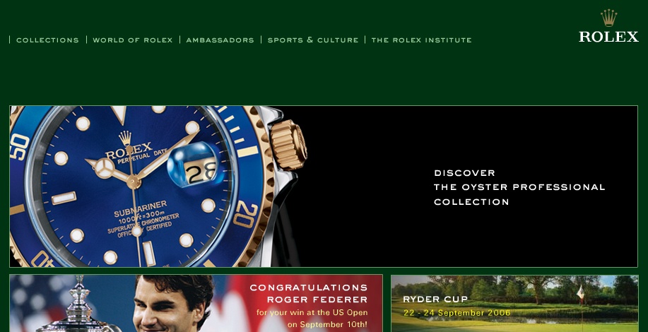 The Rolex home page
