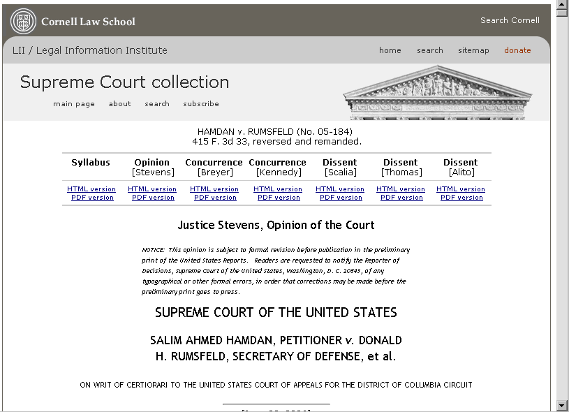 A U.S. Supreme Court decision online