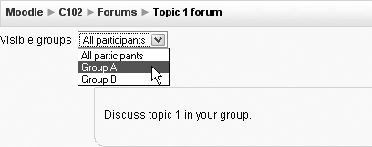 Visible groups in a forum