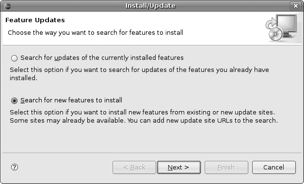 Eclipse Install/Update dialog screenshot