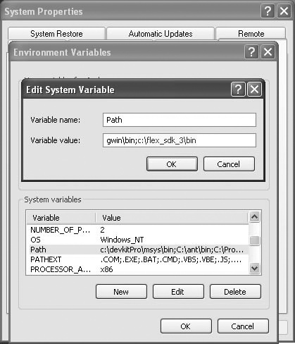 Setting the Flex SDK 3 Path variable