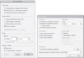 Slideshow setup on Mac OS X and Windows