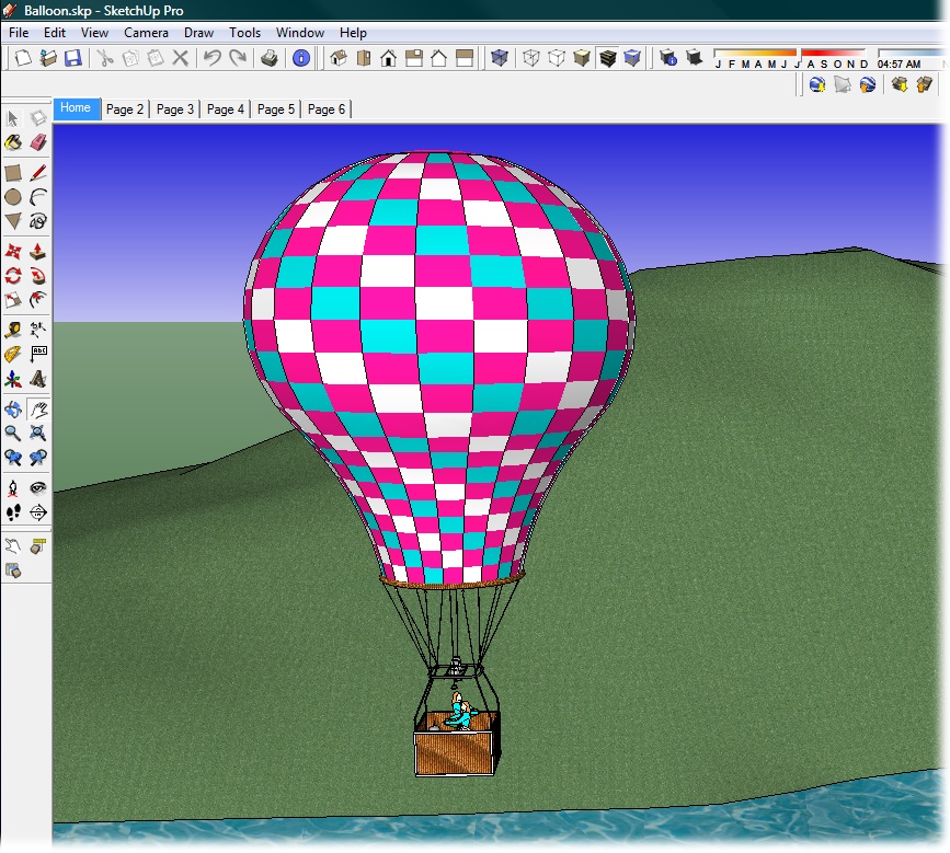 SketchUp may be a favorite of architects and builders, but all sorts of people use it to design models of just about anything you can imagine. This hot-air balloon is one of the thousands of models found at the Google 3D Warehouse, a website where SketchUp artists share their models.