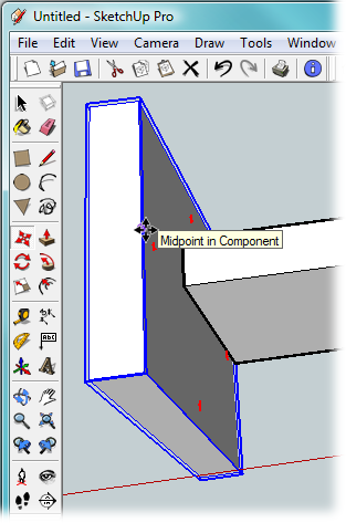 Hold the Move tool over an edge, a midpoint, or a face, and a tooltip appears that identifies the object. Click to select that point as the reference point for moving the object.
