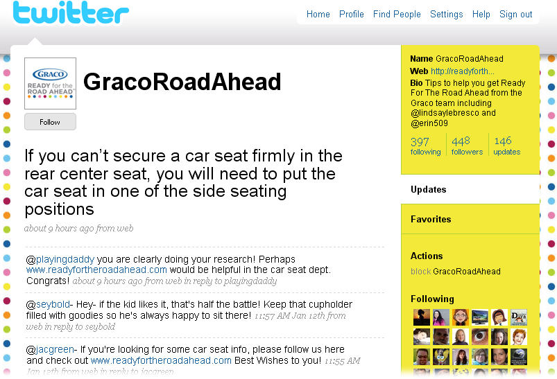 Graco offers advice for and responds to parents on Twitter