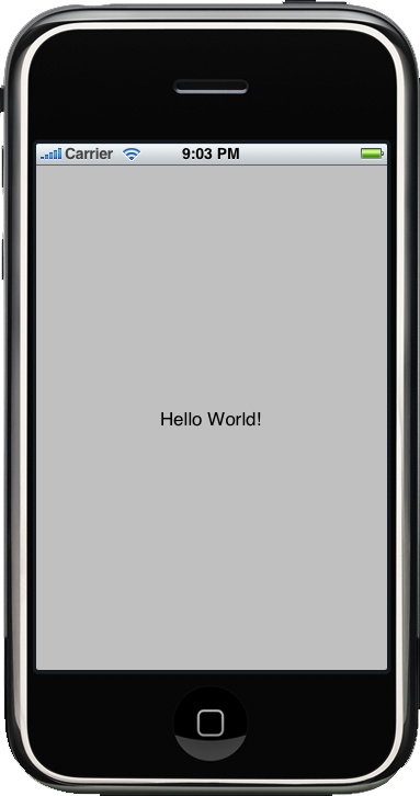 “Hello World!” text with Label object