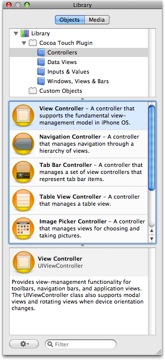 Adding a View Controller from the Library